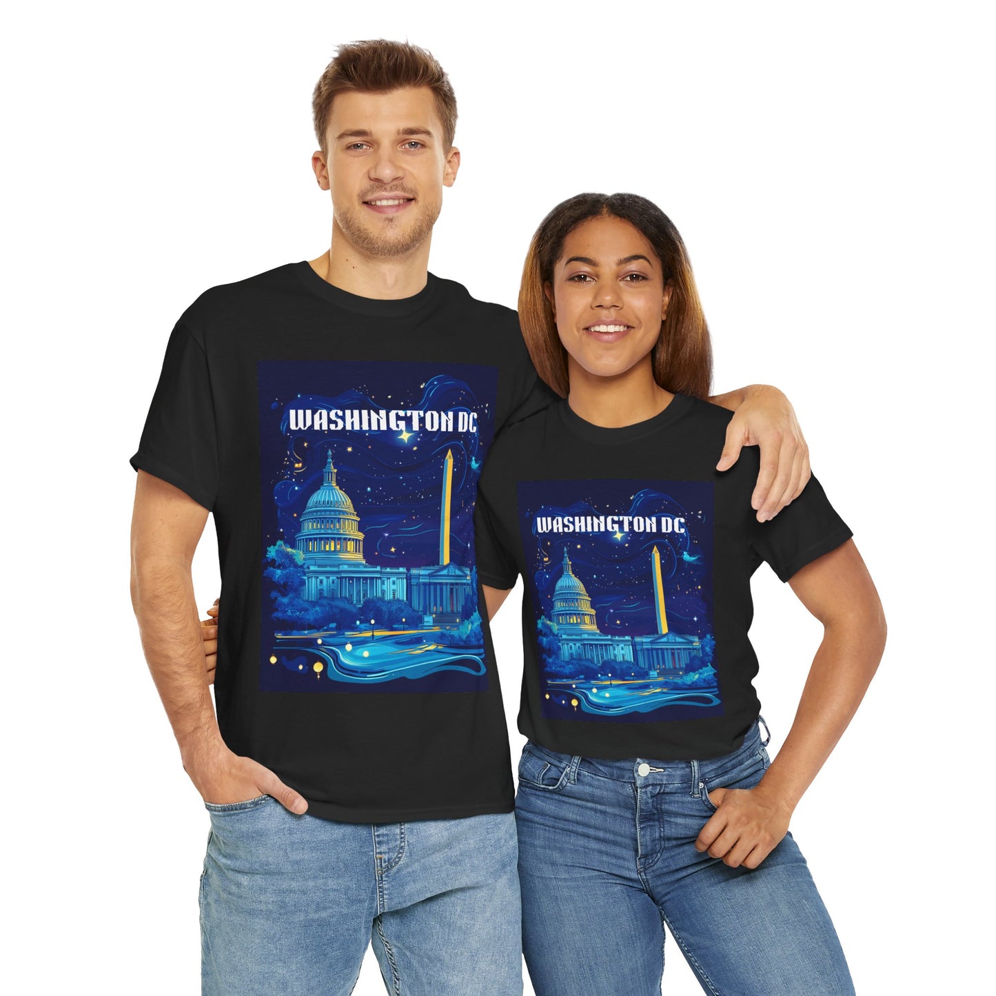 Washington DC Heavy Cotton Tee - Unisex Graphic Tee for Travelers and City Lovers