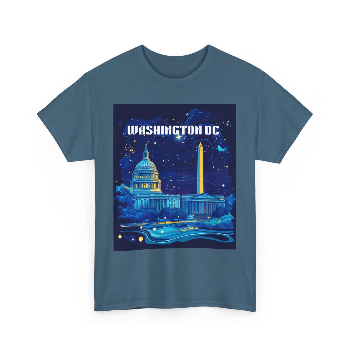 Washington DC Heavy Cotton Tee - Unisex Graphic Tee for Travelers and City Lovers