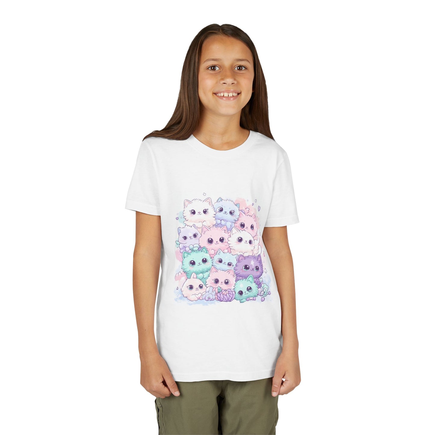 Cute Kittens Youth Short Sleeve Tee - Adorable Cat Graphic T-Shirt for Kids
