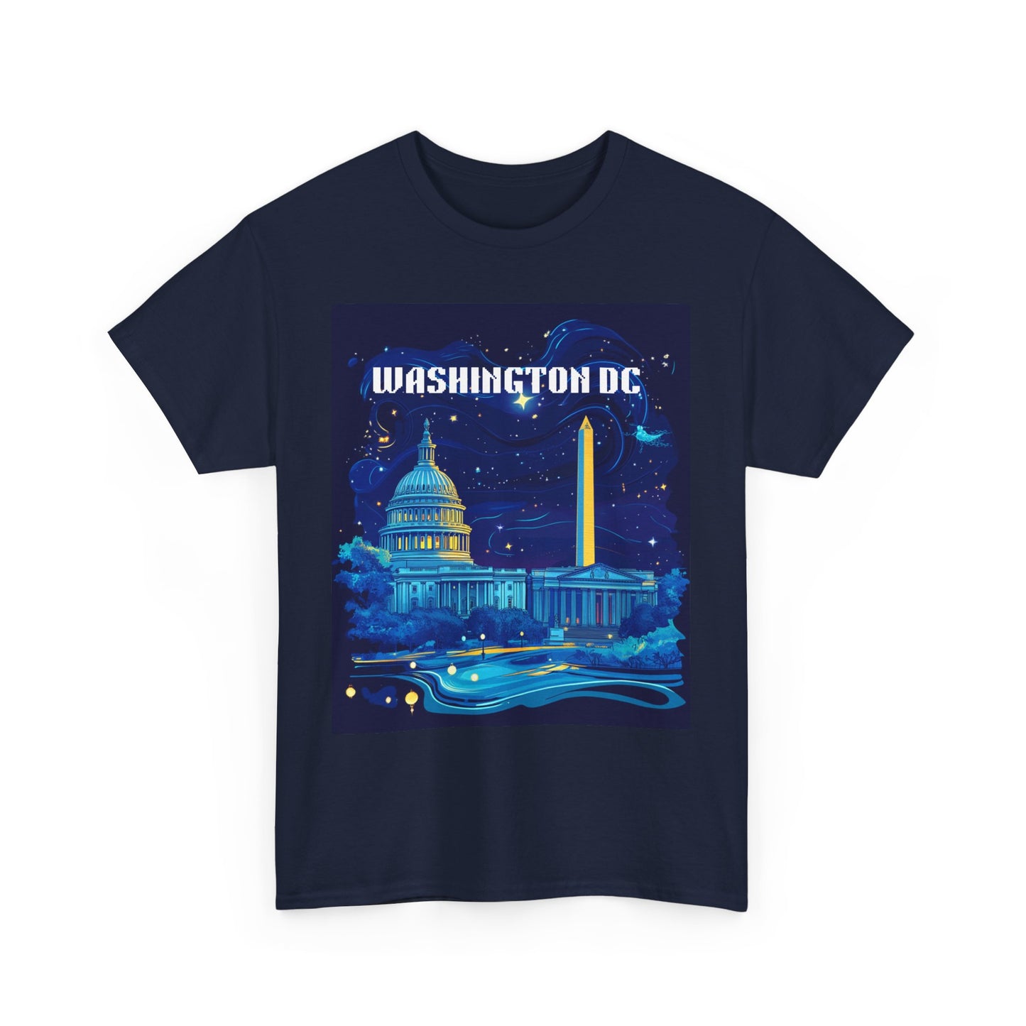 Washington DC Heavy Cotton Tee - Unisex Graphic Tee for Travelers and City Lovers