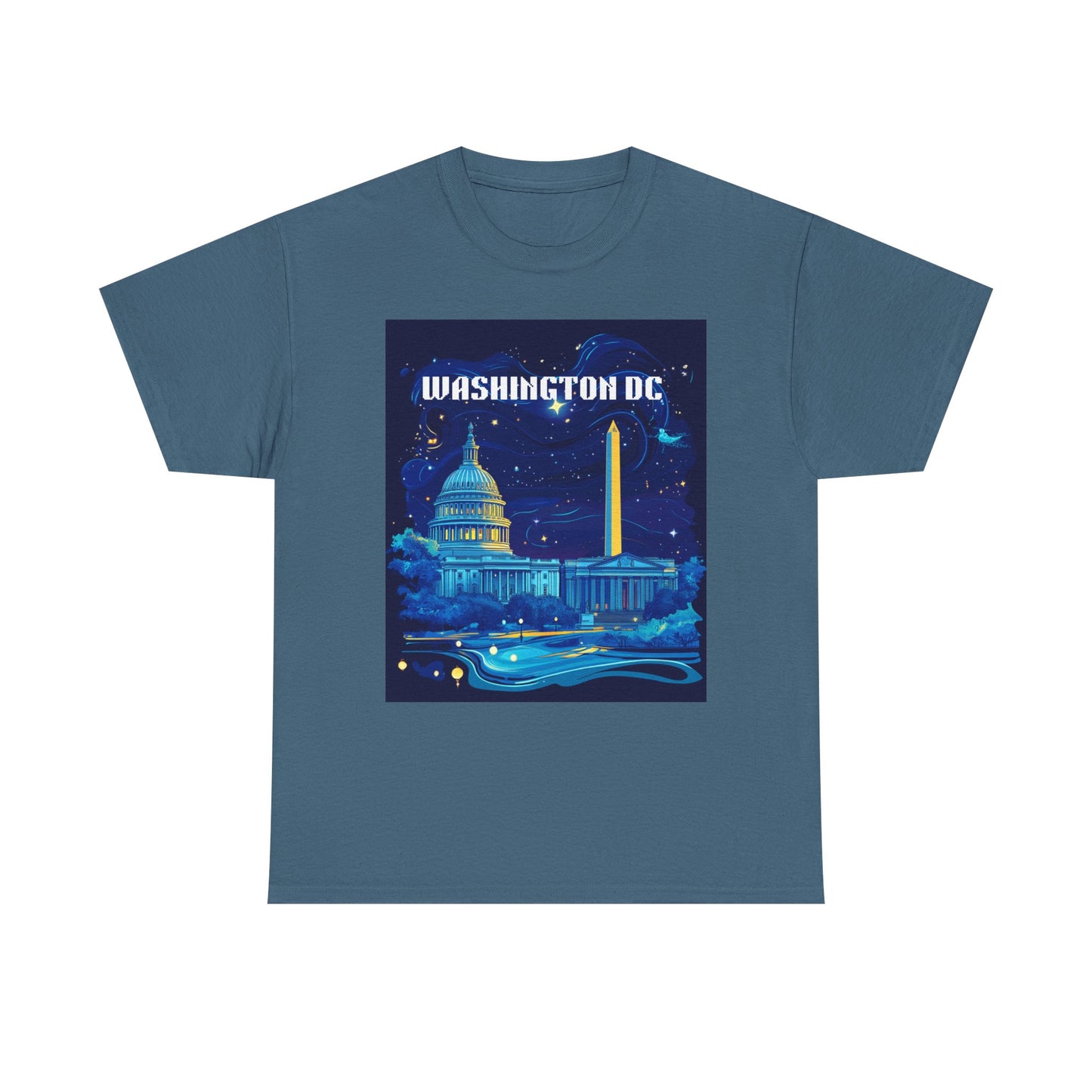 Washington DC Heavy Cotton Tee - Unisex Graphic Tee for Travelers and City Lovers