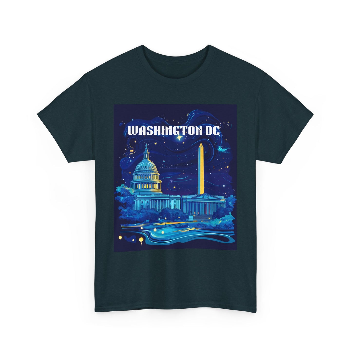 Washington DC Heavy Cotton Tee - Unisex Graphic Tee for Travelers and City Lovers