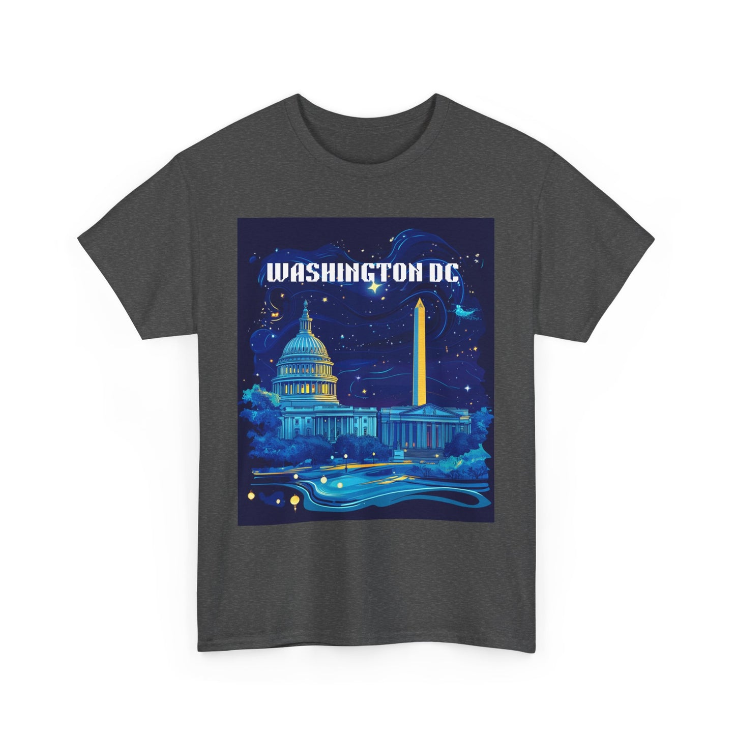 Washington DC Heavy Cotton Tee - Unisex Graphic Tee for Travelers and City Lovers