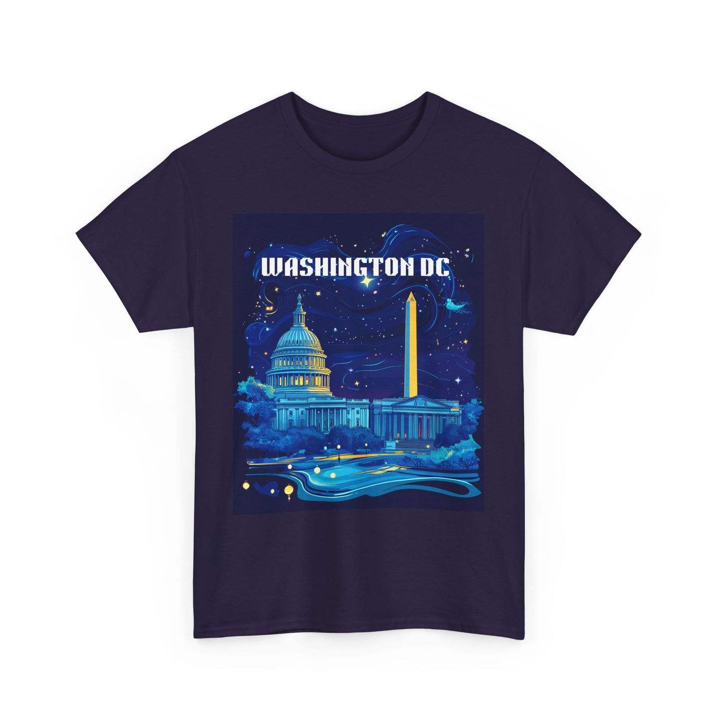 Washington DC Heavy Cotton Tee - Unisex Graphic Tee for Travelers and City Lovers