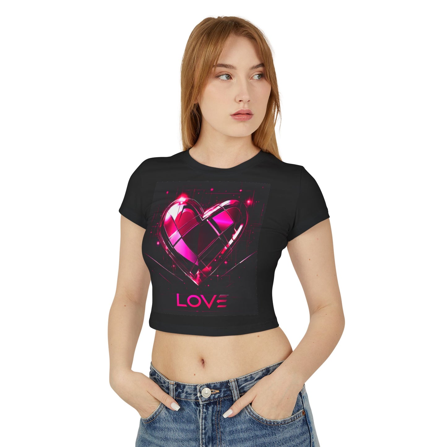Love Heart Women's Baby Tee - Trendy & Stylish Graphic Top