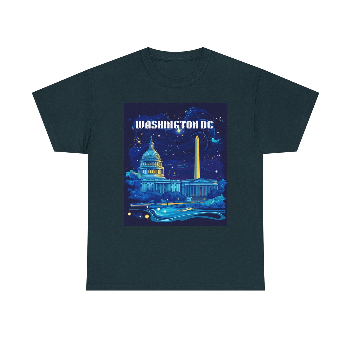 Washington DC Heavy Cotton Tee - Unisex Graphic Tee for Travelers and City Lovers