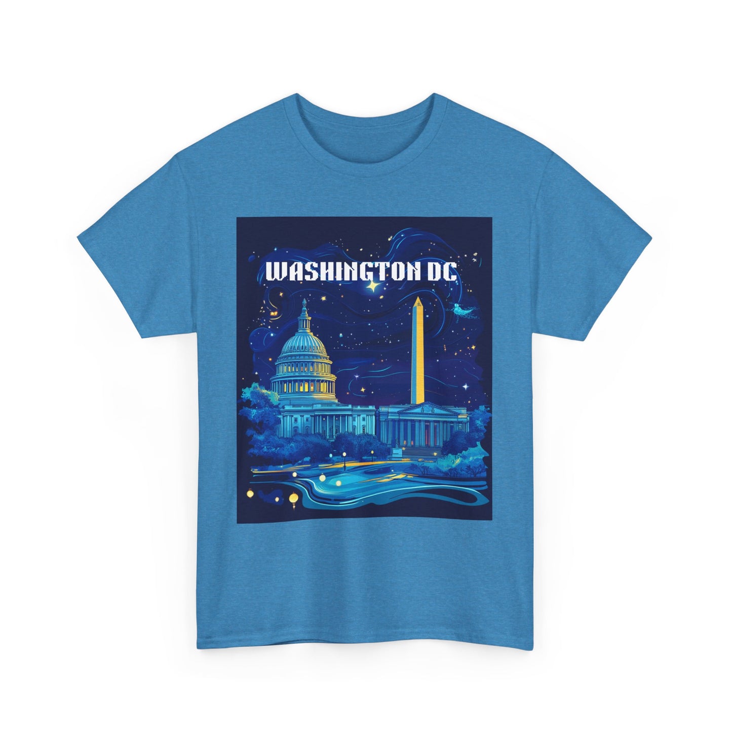 Washington DC Heavy Cotton Tee - Unisex Graphic Tee for Travelers and City Lovers