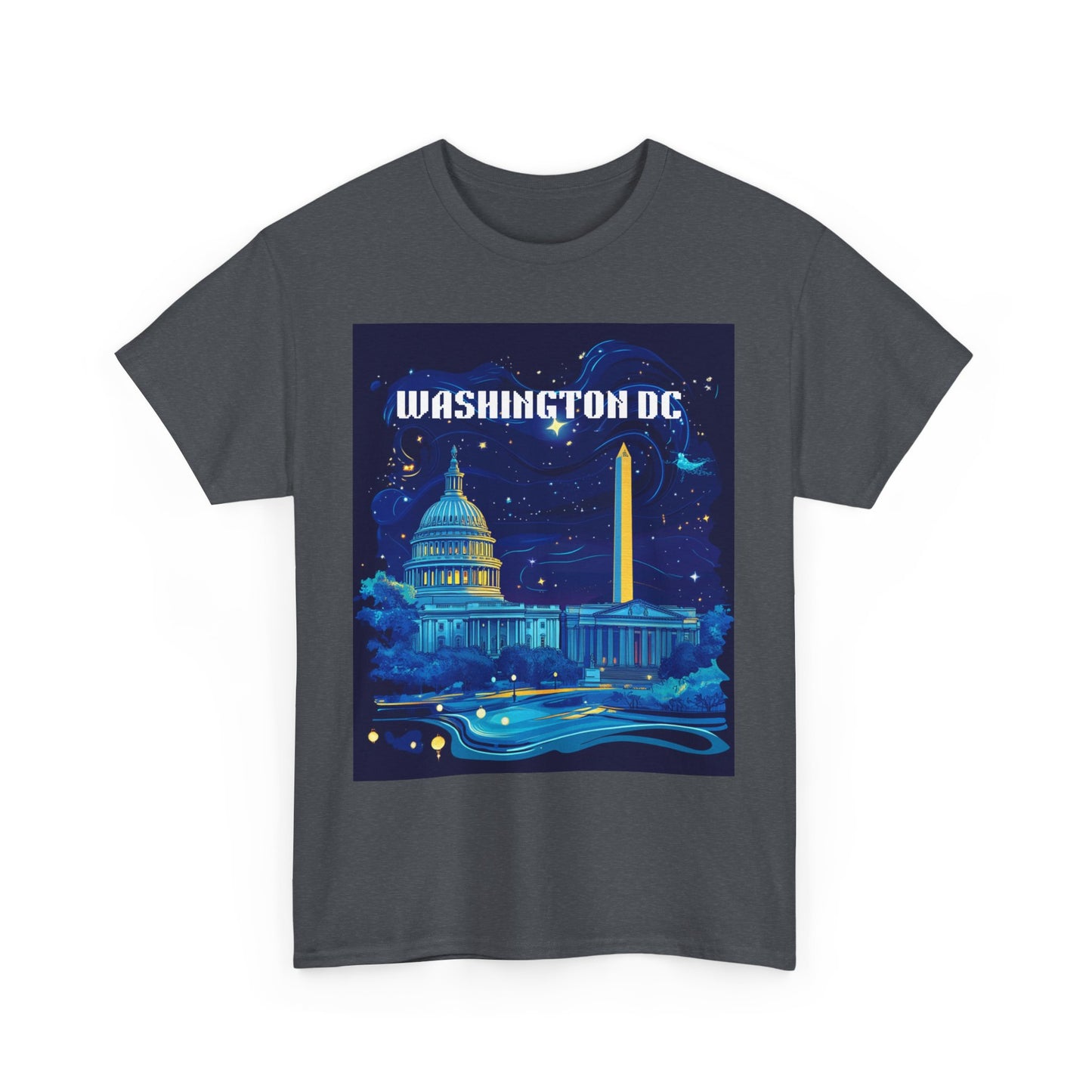 Washington DC Heavy Cotton Tee - Unisex Graphic Tee for Travelers and City Lovers