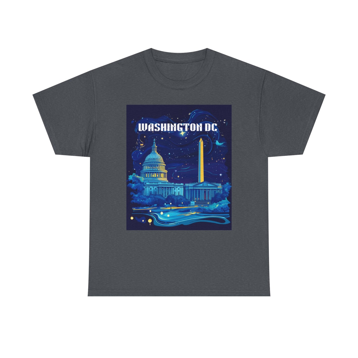 Washington DC Heavy Cotton Tee - Unisex Graphic Tee for Travelers and City Lovers