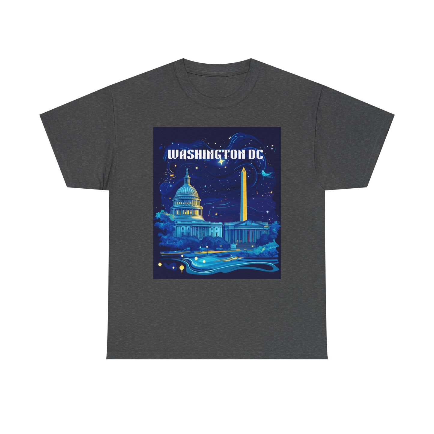 Washington DC Heavy Cotton Tee - Unisex Graphic Tee for Travelers and City Lovers