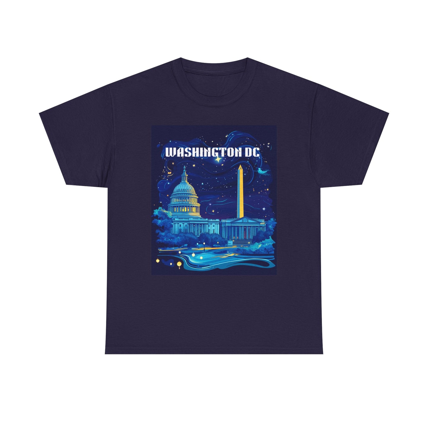 Washington DC Heavy Cotton Tee - Unisex Graphic Tee for Travelers and City Lovers
