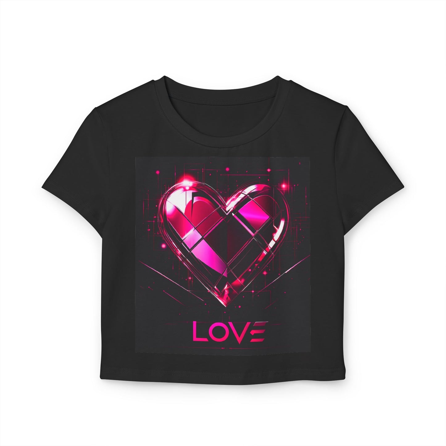 Love Heart Women's Baby Tee - Trendy & Stylish Graphic Top