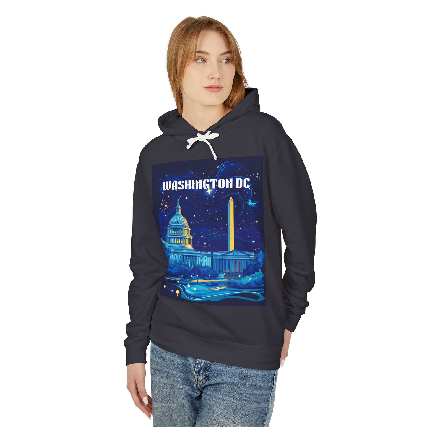Washington DC Unisex Lightweight Hooded Sweatshirt - Perfect for Travel & Gift Giving