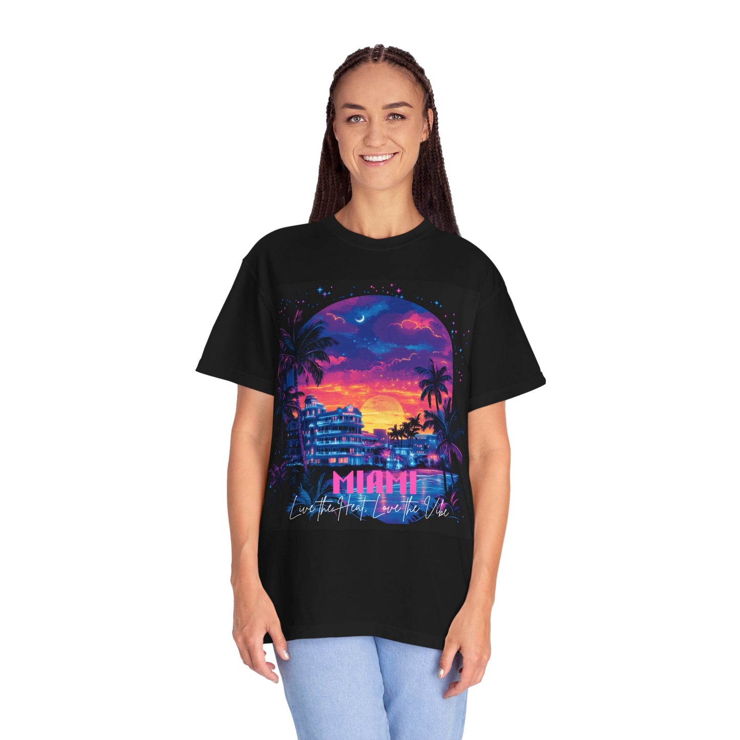 Miami Sunset Unisex T-Shirt - Live the Vibe Graphic Tee