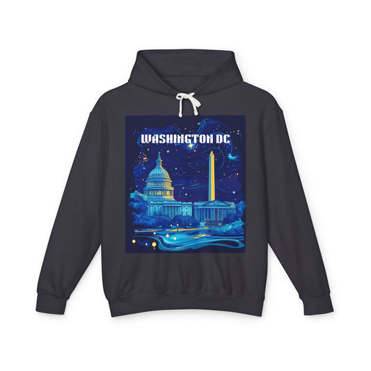 Washington DC Unisex Lightweight Hooded Sweatshirt - Perfect for Travel & Gift Giving
