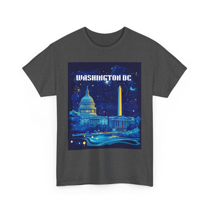 Washington DC Heavy Cotton Tee - Unisex Graphic Tee for Travelers and City Lovers