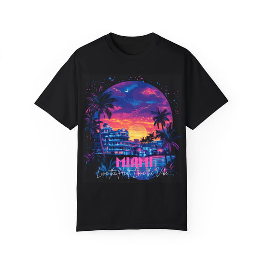 Miami Sunset Unisex T-Shirt - Live the Vibe Graphic Tee