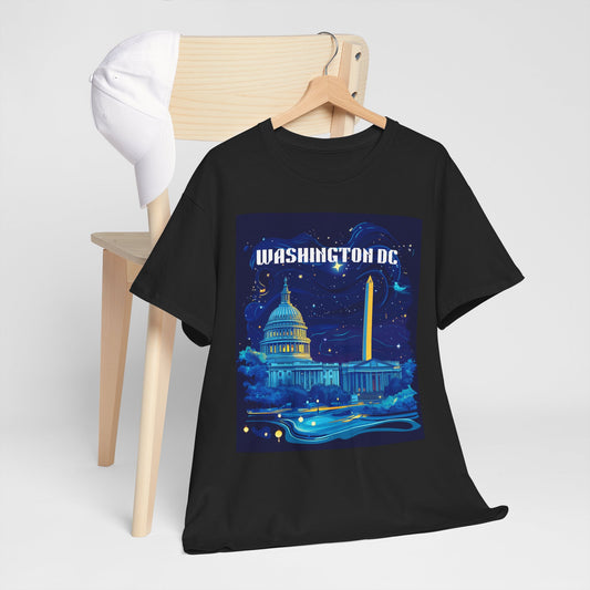 Washington DC Heavy Cotton Tee - Unisex Graphic Tee for Travelers and City Lovers