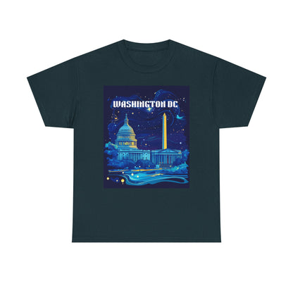 Washington DC Heavy Cotton Tee - Unisex Graphic Tee for Travelers and City Lovers