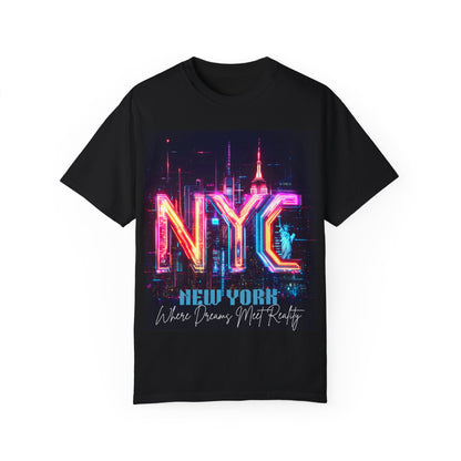 NYC Neon Graphic Unisex T-Shirt - Where Dreams Meet Reality